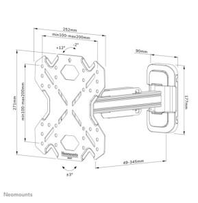 Neomounts support mural pour tv Neomounts WL40S-840BL12 support mural orientable pour écrans 32-55" - Noir  (WL40S-840BL12)