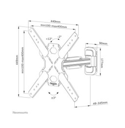 Neomounts support mural pour tv Neomounts WL40S-840BL14 support mural orientable pour écrans 32-65" - Noir  (WL40S-840BL14)