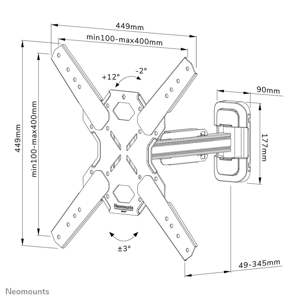 Neomounts support mural pour tv Neomounts WL40S-840BL14 support mural orientable pour écrans 32-65" - Noir  (WL40S-840BL14) — image 20