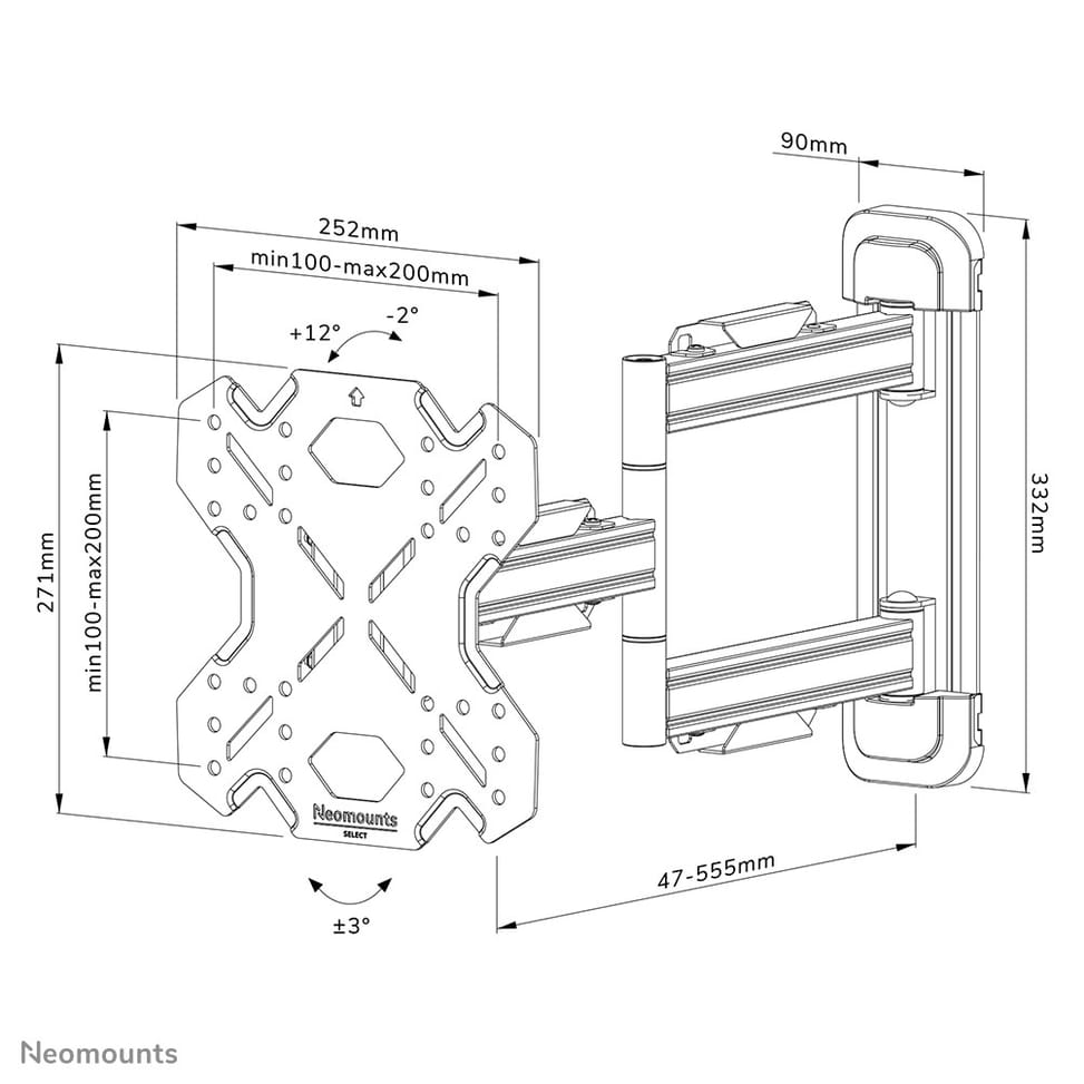 Neomounts support mural pour tv Neomounts WL40S-850BL12 support mural orientable pour écrans 32-55" - Noir  (WL40S-850BL12) — image 20