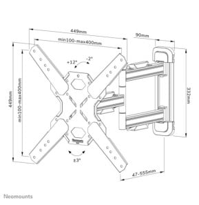 Neomounts support mural pour tv Neomounts WL40S-850BL14 support mural orientable pour écrans 32-65" - Noir  (WL40S-850BL14)