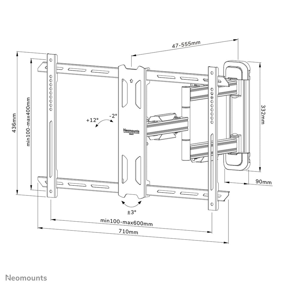 Neomounts support mural pour tv Neomounts WL40S-850BL16 support mural orientable pour écrans 40-70" - Noir  (WL40S-850BL16) — image 20