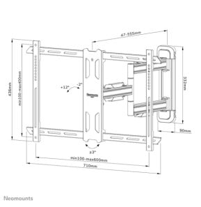 Neomounts support mural pour tv Neomounts WL40S-850BL16 support mural orientable pour écrans 40-70" - Noir  (WL40S-850BL16)