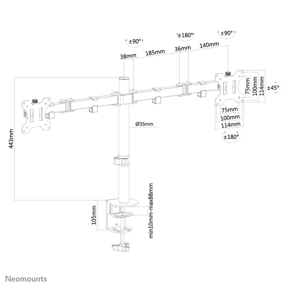 Neomounts support moniteur de bureau (FPMA-D550DBLACK) — image 20