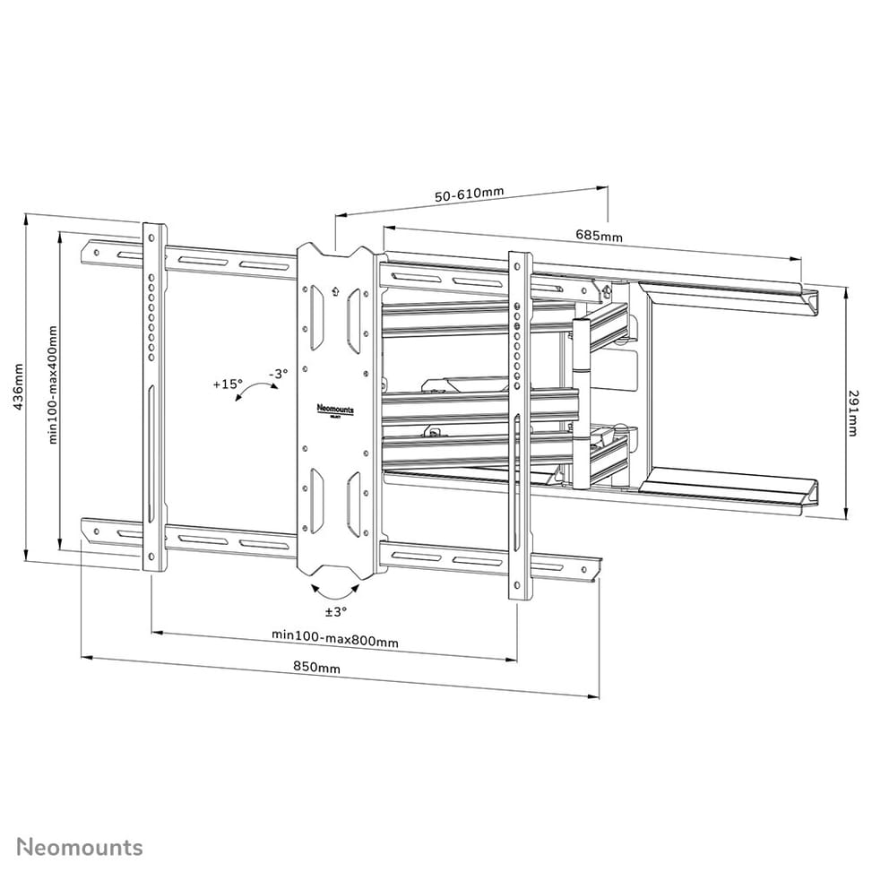 Neomounts support mural pour tv Neomounts WL40S-850BL18 support mural orientable pour écrans 43-86" - Noir  (WL40S-850BL18) — image 20