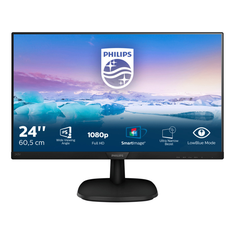 Philips V Line Moniteur LCD Full HD 243V7QJABF/00 Moniteur LCD Full HD V-line  (243V7QJABF/00)