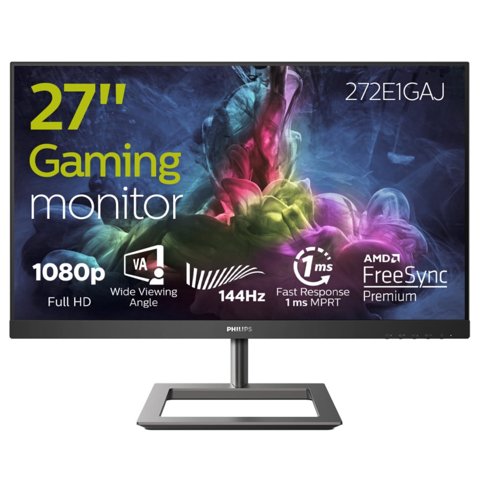 Philips E Line 272E1GAJ/00 écran plat de PC 68,6 cm (27") 1920 x 1080 pixels Full HD LCD Noir, Chrome (272E1GAJ/00)