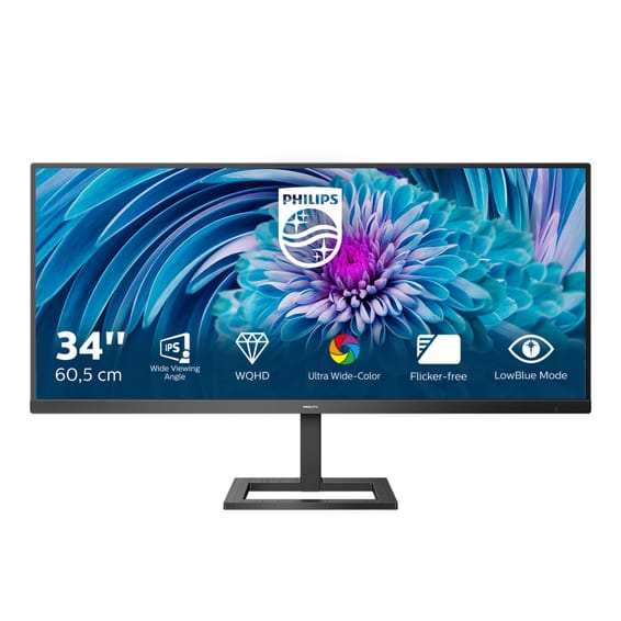Philips E Line 345E2AE/00 écran plat de PC 86,4 cm (34") 3440 x 1440 pixels Noir (345E2AE/00)