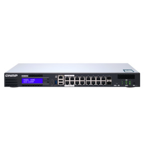 QNAP QGD-1600P Géré Gigabit Ethernet (10/100/1000) Connexion Ethernet, supportant l'alimentation via ce port (PoE) 1U Noir,