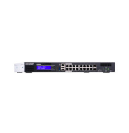 QNAP QGD-1600P Géré Gigabit Ethernet (10/100/1000) Connexion Ethernet, supportant l'alimentation via ce port (PoE) 1U Noir,