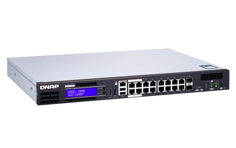 QNAP QGD-1600P Géré Gigabit Ethernet (10/100/1000) Connexion Ethernet, supportant l'alimentation via ce port (PoE) 1U Noir, — image 6