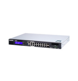 QNAP QGD-1600P Géré Gigabit Ethernet (10/100/1000) Connexion Ethernet, supportant l'alimentation via ce port (PoE) 1U Noir,