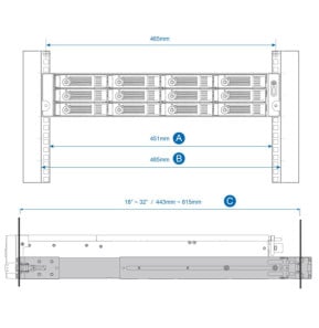 QNAP RAIL-B02 accessoire de racks Kit rail d’étagère (RAIL-B02)