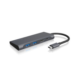 ICY BOX IB-DK4022-CPD Avec fil USB 3.2 Gen 1 (3.1 Gen 1) Type-C Anthracite, Noir (60455)