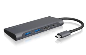 ICY BOX IB-DK4022-CPD Avec fil USB 3.2 Gen 1 (3.1 Gen 1) Type-C Anthracite, Noir (60455)