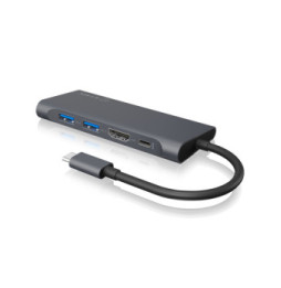 ICY BOX IB-DK4022-CPD Avec fil USB 3.2 Gen 1 (3.1 Gen 1) Type-C Anthracite, Noir (60455)