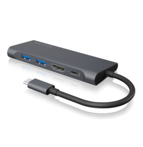 ICY BOX IB-DK4022-CPD Avec fil USB 3.2 Gen 1 (3.1 Gen 1) Type-C Anthracite, Noir (60455)