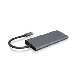 ICY BOX IB-DK4022-CPD Avec fil USB 3.2 Gen 1 (3.1 Gen 1) Type-C Anthracite, Noir (60455)