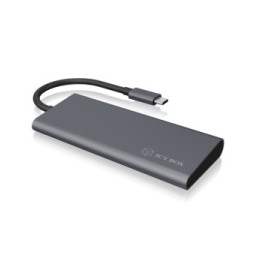 ICY BOX IB-DK4022-CPD Avec fil USB 3.2 Gen 1 (3.1 Gen 1) Type-C Anthracite, Noir (60455)