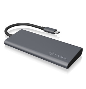 ICY BOX IB-DK4022-CPD Avec fil USB 3.2 Gen 1 (3.1 Gen 1) Type-C Anthracite, Noir (60455)