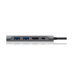 ICY BOX IB-DK4022-CPD Avec fil USB 3.2 Gen 1 (3.1 Gen 1) Type-C Anthracite, Noir (60455)