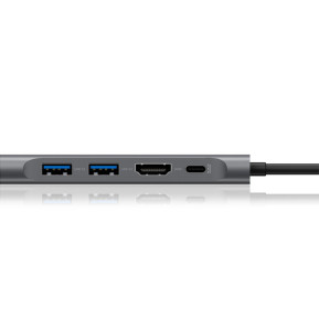ICY BOX IB-DK4022-CPD Avec fil USB 3.2 Gen 1 (3.1 Gen 1) Type-C Anthracite, Noir (60455)