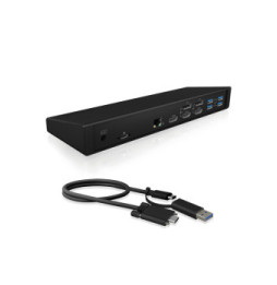 ICY BOX IB-DK2244AC Avec fil USB 3.2 Gen 1 (3.1 Gen 1) Type-C Noir (60573)