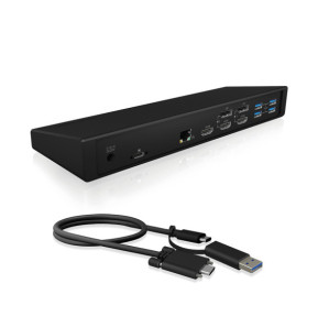ICY BOX IB-DK2244AC Avec fil USB 3.2 Gen 1 (3.1 Gen 1) Type-C Noir (60573)