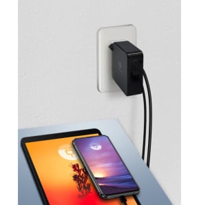 ICY BOX IB-PS101-PD Ordinateur portable, Smartphone, Tablette Noir Secteur Intérieure (60772)