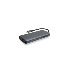 ICY BOX IB-DK4070-CPD Avec fil USB 3.2 Gen 1 (3.1 Gen 1) Type-C Anthracite, Noir (60806)