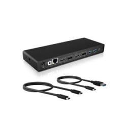 ICY BOX IB-DK2245AC Avec fil USB 3.2 Gen 1 (3.1 Gen 1) Type-C Noir (60658)