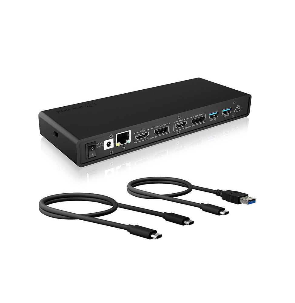 ICY BOX IB-DK2245AC Avec fil USB 3.2 Gen 1 (3.1 Gen 1) Type-C Noir (60658)