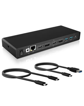 ICY BOX IB-DK2245AC Avec fil USB 3.2 Gen 1 (3.1 Gen 1) Type-C Noir (60658)