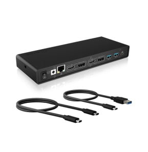 ICY BOX IB-DK2245AC Avec fil USB 3.2 Gen 1 (3.1 Gen 1) Type-C Noir (60658)