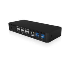 ICY BOX IB-DK2254AC Avec fil USB 3.2 Gen 2 (3.1 Gen 2) Type-C Noir (60802)