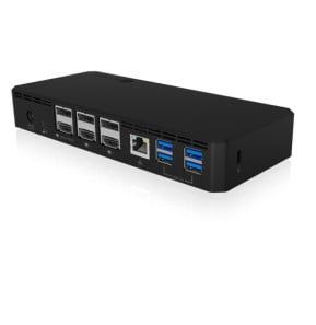 ICY BOX IB-DK2254AC Avec fil USB 3.2 Gen 2 (3.1 Gen 2) Type-C Noir (60802)