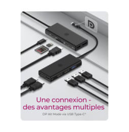ICY BOX IB-DK4011-CPD Avec fil USB 3.2 Gen 1 (3.1 Gen 1) Type-C Noir (60999)