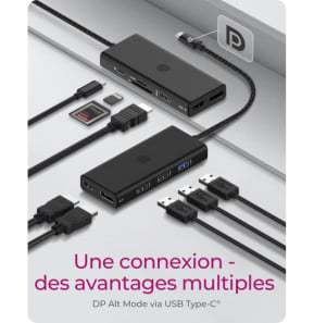 ICY BOX IB-DK4011-CPD Avec fil USB 3.2 Gen 1 (3.1 Gen 1) Type-C Noir (60999)