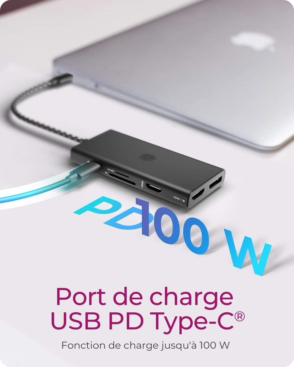 ICY BOX IB-DK4011-CPD Avec fil USB 3.2 Gen 1 (3.1 Gen 1) Type-C Noir (60999) — image 5