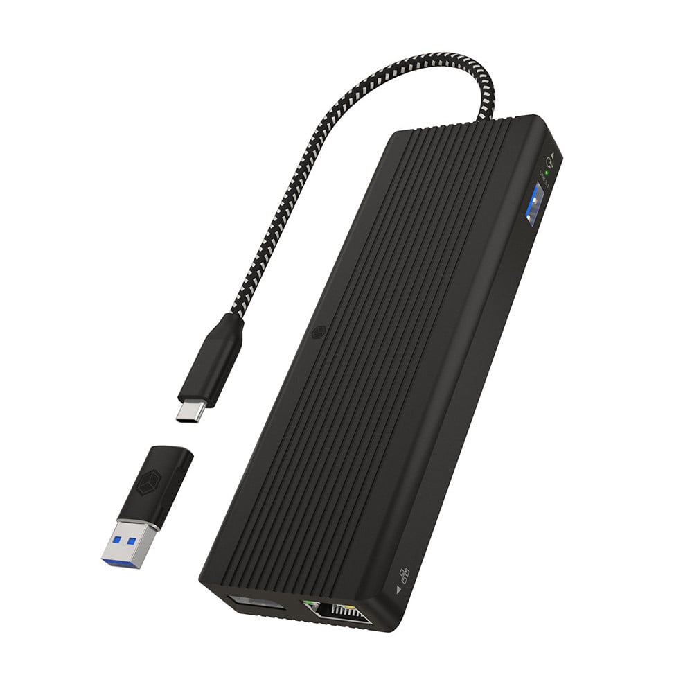 ICY BOX IB-DK4080AC Avec fil USB 3.2 Gen 1 (3.1 Gen 1) Type-C Noir (60980)