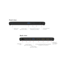 ICY BOX IB-DK2116-C Station d'accueil USB 3.2 Gen 2 (3.1 Gen 2) Type-C Noir (61005)