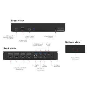 ICY BOX IB-DK2288AC Avec fil Noir (61002)