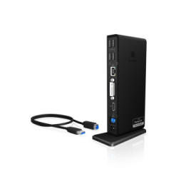 ICY BOX IB-DK2241AC Avec fil USB 3.2 Gen 1 (3.1 Gen 1) Type-A Noir (20850)