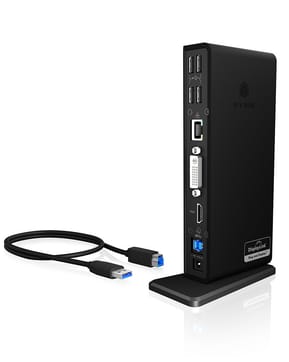ICY BOX IB-DK2241AC Avec fil USB 3.2 Gen 1 (3.1 Gen 1) Type-A Noir (20850)