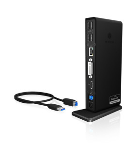 ICY BOX IB-DK2241AC Avec fil USB 3.2 Gen 1 (3.1 Gen 1) Type-A Noir (20850)