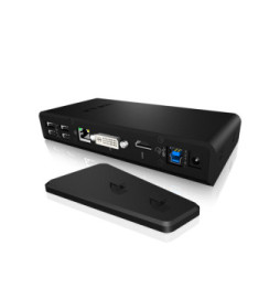 ICY BOX IB-DK2241AC Avec fil USB 3.2 Gen 1 (3.1 Gen 1) Type-A Noir (20850)