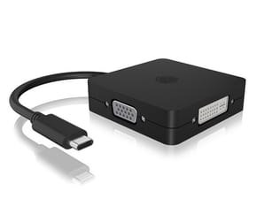 ICY BOX IB-DK1104-C 0,15 m USB Type-C DVI + VGA + DisplayPort + HDMI Noir (60900)