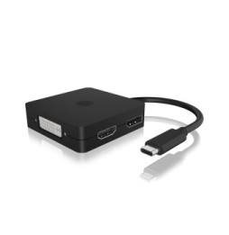 ICY BOX IB-DK1104-C 0,15 m USB Type-C DVI + VGA + DisplayPort + HDMI Noir (60900)