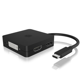 ICY BOX IB-DK1104-C 0,15 m USB Type-C DVI + VGA + DisplayPort + HDMI Noir (60900)