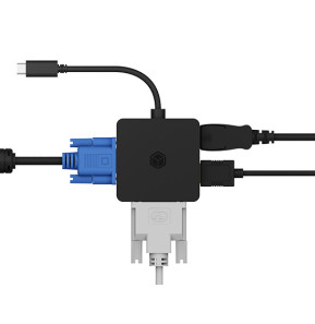 ICY BOX IB-DK1104-C 0,15 m USB Type-C DVI + VGA + DisplayPort + HDMI Noir (60900)